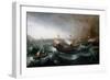 Dutch Merchant Vessels and a Smalschip Accompanied by Dolphins in Heavy Seas-Aert Van Antum-Framed Giclee Print