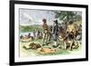 Dutch Merchants Trading with Native Americans on Manhattan Island, c.1600-null-Framed Giclee Print