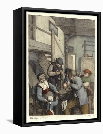 Dutch Peasants Drinking-Adriaen Jansz van Ostade-Framed Stretched Canvas