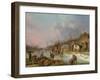 Dutch Peasants on a Frozen River-Andries Vermeulen-Framed Giclee Print