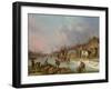 Dutch Peasants on a Frozen River-Andries Vermeulen-Framed Giclee Print