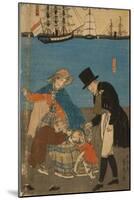 Dutch people taking a Sunday walk in Yokohama, 1871-Utagawa Sadahide-Mounted Giclee Print