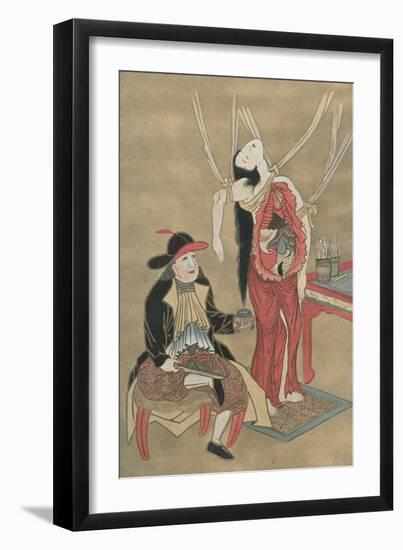 Dutch Physician Anatomizing a Japanese Woman, 18th Century-null-Framed Premium Giclee Print