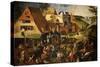 Dutch Proverb Painting, 1580-Pieter Brueghel the Younger-Stretched Canvas