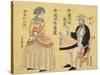 Dutch (Right), American Woman (Left)-Utagawa Yoshiiku-Stretched Canvas