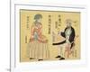 Dutch (Right), American Woman (Left)-Utagawa Yoshiiku-Framed Giclee Print