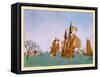 Dutch Royal Navy Galleons-Maud & Miska Petersham-Framed Stretched Canvas