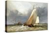 Dutch Sailboat Sailing on the Zuiderzee (Holland). Oil on Canvas, 1848, by Edward William Cooke (18-Edward William Cooke-Stretched Canvas