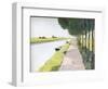 Dutch Scenery: Typical Canal with Fisherman-Andre Girard-Framed Art Print