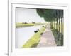 Dutch Scenery: Typical Canal with Fisherman-Andre Girard-Framed Art Print