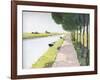 Dutch Scenery: Typical Canal with Fisherman-Andre Girard-Framed Art Print