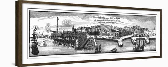 Dutch Settlement of New Amsterdam, 1673-null-Framed Premium Giclee Print