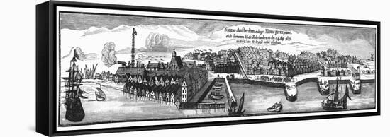 Dutch Settlement of New Amsterdam, 1673-null-Framed Stretched Canvas