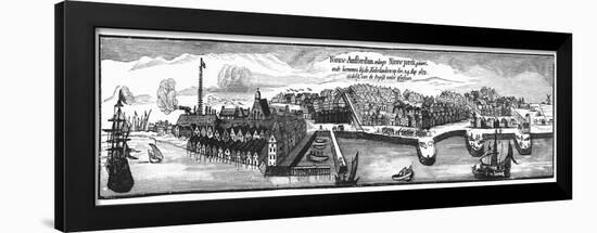 Dutch Settlement of New Amsterdam, 1673-null-Framed Giclee Print