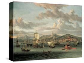 Dutch Shipping Off the Bay of Smyrna with a State Barge-Abraham Storck-Stretched Canvas