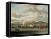 Dutch Shipping Off the Bay of Smyrna with a State Barge-Abraham Storck-Framed Stretched Canvas