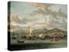 Dutch Shipping Off the Bay of Smyrna with a State Barge-Abraham Storck-Stretched Canvas