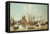 Dutch Ships at Dordrecht Harbour-Hendrick De Meyer-Framed Stretched Canvas