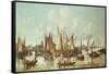 Dutch Ships at Dordrecht Harbour-Hendrick De Meyer-Framed Stretched Canvas