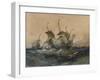 Dutch Ships in a Storm, 1839 (W/C & Gouache on Wove Paper)-Louis Eugene Gabriel Isabey-Framed Giclee Print