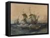 Dutch Ships in a Storm, 1839 (W/C & Gouache on Wove Paper)-Louis Eugene Gabriel Isabey-Framed Stretched Canvas