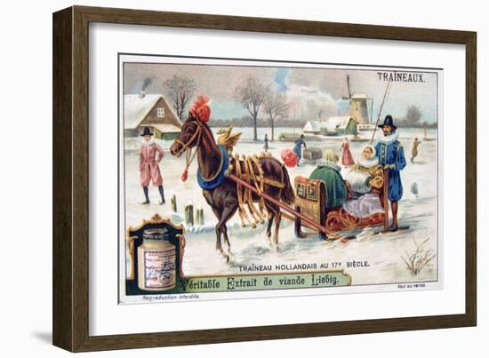 Dutch Sleigh, 17th Century-null-Framed Giclee Print