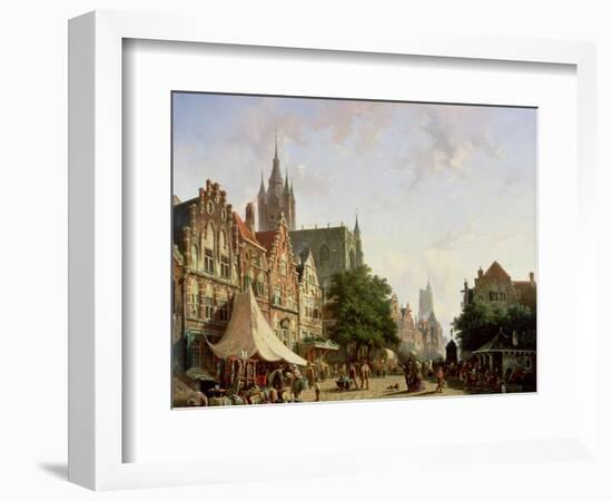 Dutch Street Scene-Adrianus Eversen-Framed Giclee Print