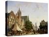 Dutch Street Scene-Adrianus Eversen-Stretched Canvas