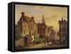 Dutch Street Scene-Willem Koekkoek-Framed Stretched Canvas