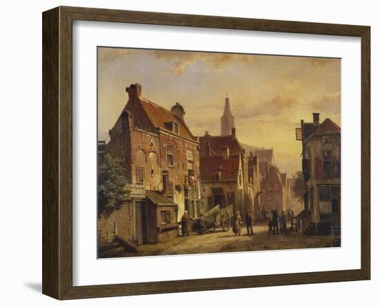 Dutch Street Scene-Willem Koekkoek-Framed Giclee Print