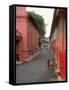 Dutch Style Buildings, Thick-Walled and Various Hues of Salmon Pink Stucco, Malacca, Malaysia-Carl Mydans-Framed Stretched Canvas