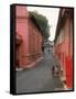 Dutch Style Buildings, Thick-Walled and Various Hues of Salmon Pink Stucco, Malacca, Malaysia-Carl Mydans-Framed Stretched Canvas