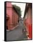 Dutch Style Buildings, Thick-Walled and Various Hues of Salmon Pink Stucco, Malacca, Malaysia-Carl Mydans-Framed Stretched Canvas