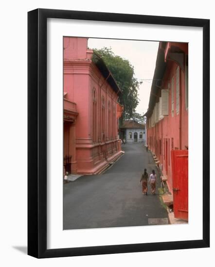 Dutch Style Buildings, Thick-Walled and Various Hues of Salmon Pink Stucco, Malacca, Malaysia-Carl Mydans-Framed Photographic Print