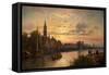 Dutch Sunset Scene, 1873-Charles Euphrasie Kuwasseg-Framed Stretched Canvas