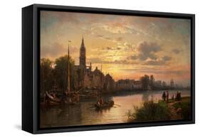 Dutch Sunset Scene, 1873-Charles Euphrasie Kuwasseg-Framed Stretched Canvas