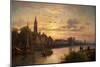 Dutch Sunset Scene, 1873-Charles Euphrasie Kuwasseg-Mounted Giclee Print