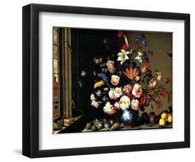 Dutch Vase of Flowers by a Window-Balthasar van der Ast-Framed Giclee Print