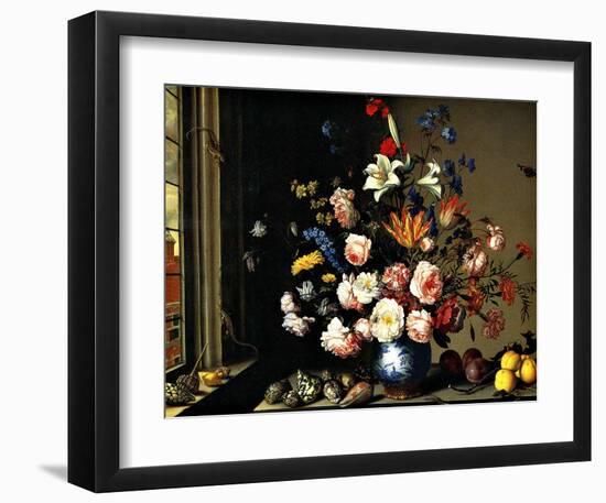 Dutch Vase of Flowers by a Window-Balthasar van der Ast-Framed Giclee Print