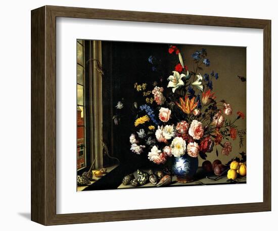 Dutch Vase of Flowers by a Window-Balthasar van der Ast-Framed Giclee Print