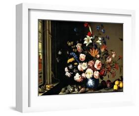 Dutch Vase of Flowers by a Window-Balthasar van der Ast-Framed Giclee Print