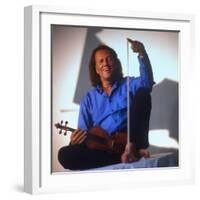 Dutch Violinist Andre Rieu Relaxing, Taking Practice Break with Violin-Ted Thai-Framed Premium Photographic Print