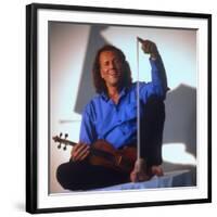 Dutch Violinist Andre Rieu Relaxing, Taking Practice Break with Violin-Ted Thai-Framed Premium Photographic Print