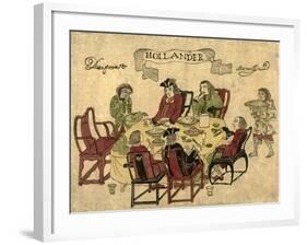 Dutch VOC Employees Being Served a Meal by Javanese Servants at Deshima, 1790-1810-null-Framed Giclee Print