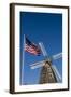 Dutch windmill and US flag, Nelis' Dutch Village, Holland, Michigan.-Randa Bishop-Framed Photographic Print