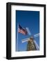 Dutch windmill and US flag, Nelis' Dutch Village, Holland, Michigan.-Randa Bishop-Framed Photographic Print