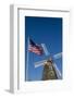 Dutch windmill and US flag, Nelis' Dutch Village, Holland, Michigan.-Randa Bishop-Framed Photographic Print