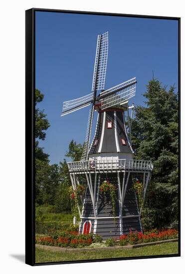 Dutch windmill, Nelis' Dutch Village theme park, Holland, Michigan.-Randa Bishop-Framed Stretched Canvas