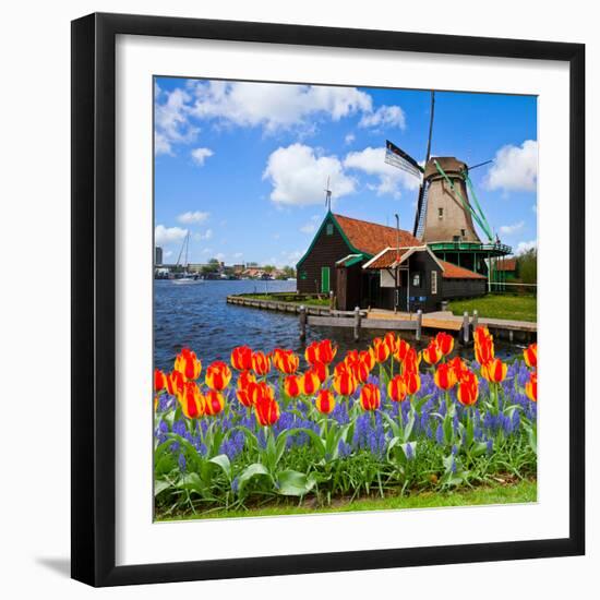 Dutch Windmill of Zaanse Schans-neirfy-Framed Photographic Print