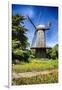 Dutch Windmill With Blooming Tulips-George Oze-Framed Photographic Print